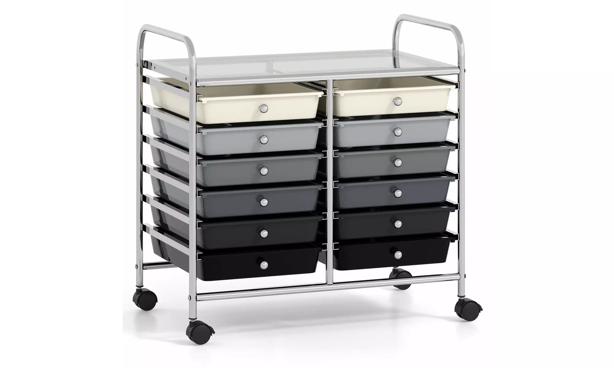 Costway 12 Drawers Rolling Cart Storage Scrapbook Paper Studio Organizer Bins