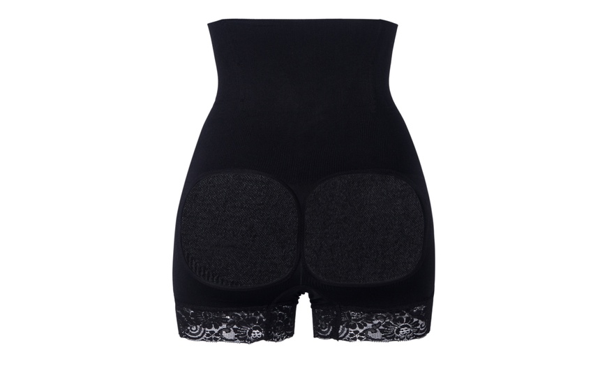 Image 1: Black Beige 4 Steel Boned High Waist Body Shaper Panties