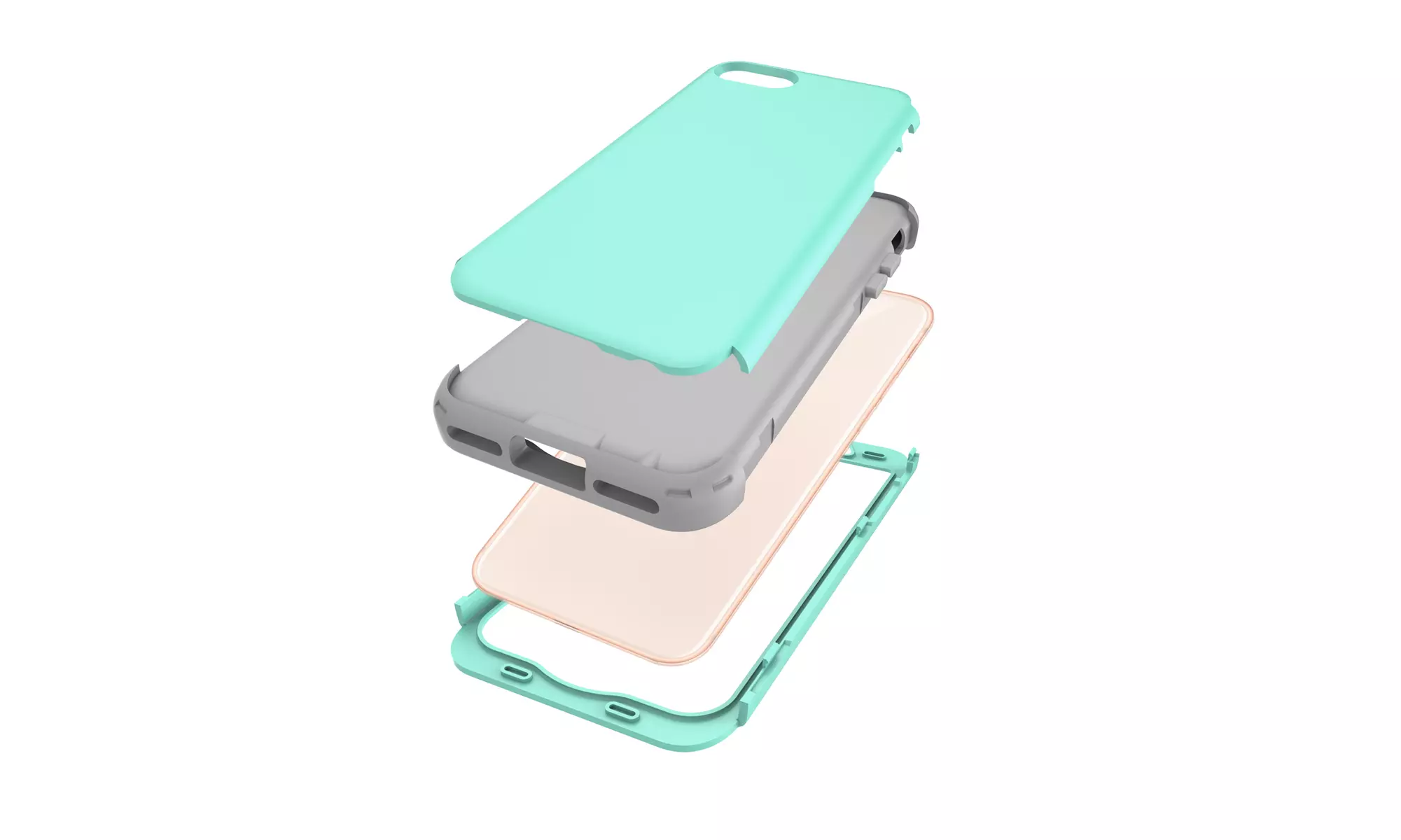 3 In 1 Dust-proof Shockproof Shatter-resistant Case For iPhone SE(2020)/ 7/ 8