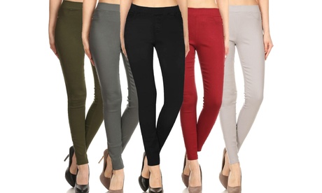 JVINI Women'sHigh Waist Pull-On Stretch Skinny Plus Size Jeggings Light Grey 3X-Large (18-20)