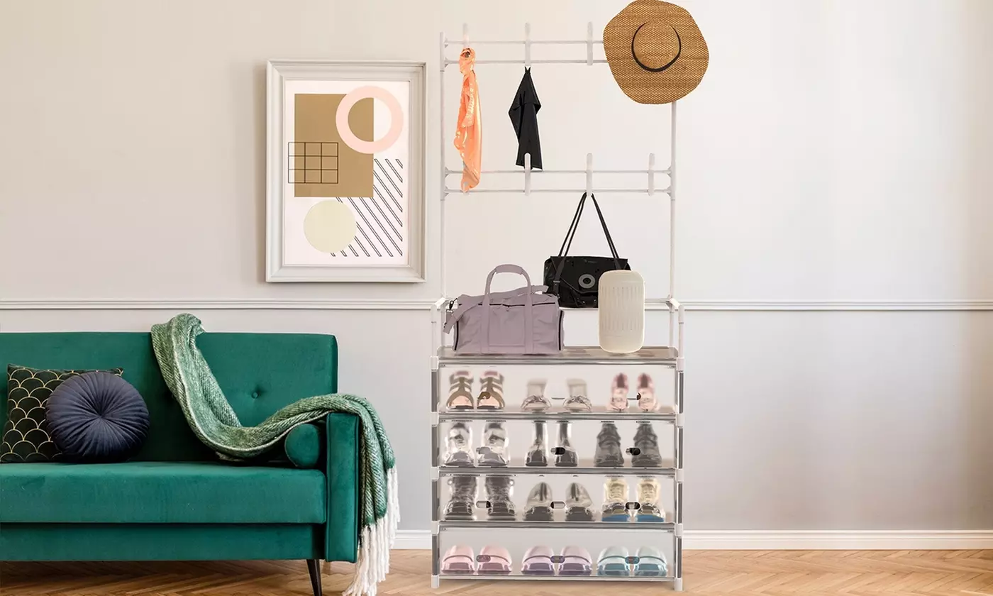 NewHome 5-Tier Freestanding Iron Coat and Shoe Rack