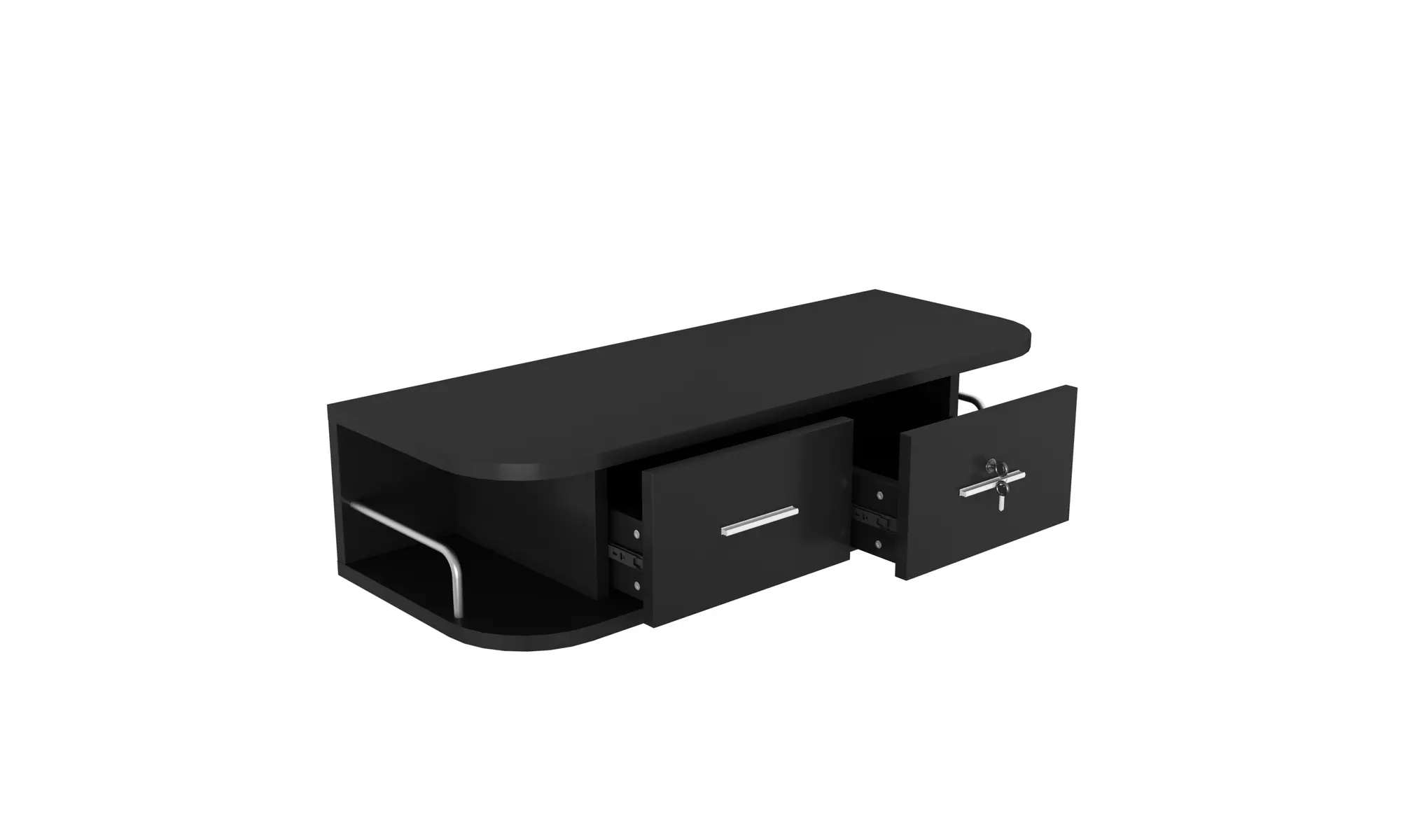 42" Wall Mount Hair Salon Cabinet TV Drawer Storage Styling Station Desk - Primary Image