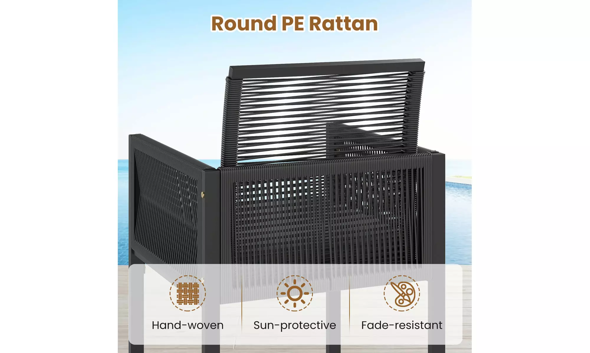 Costway Five-Piece Rattan-Effect Outdoor Dining Set