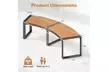 Costway Backless 2-Person Patio Curved Bench with Slatted Seat and Metal Legs - Second Medium