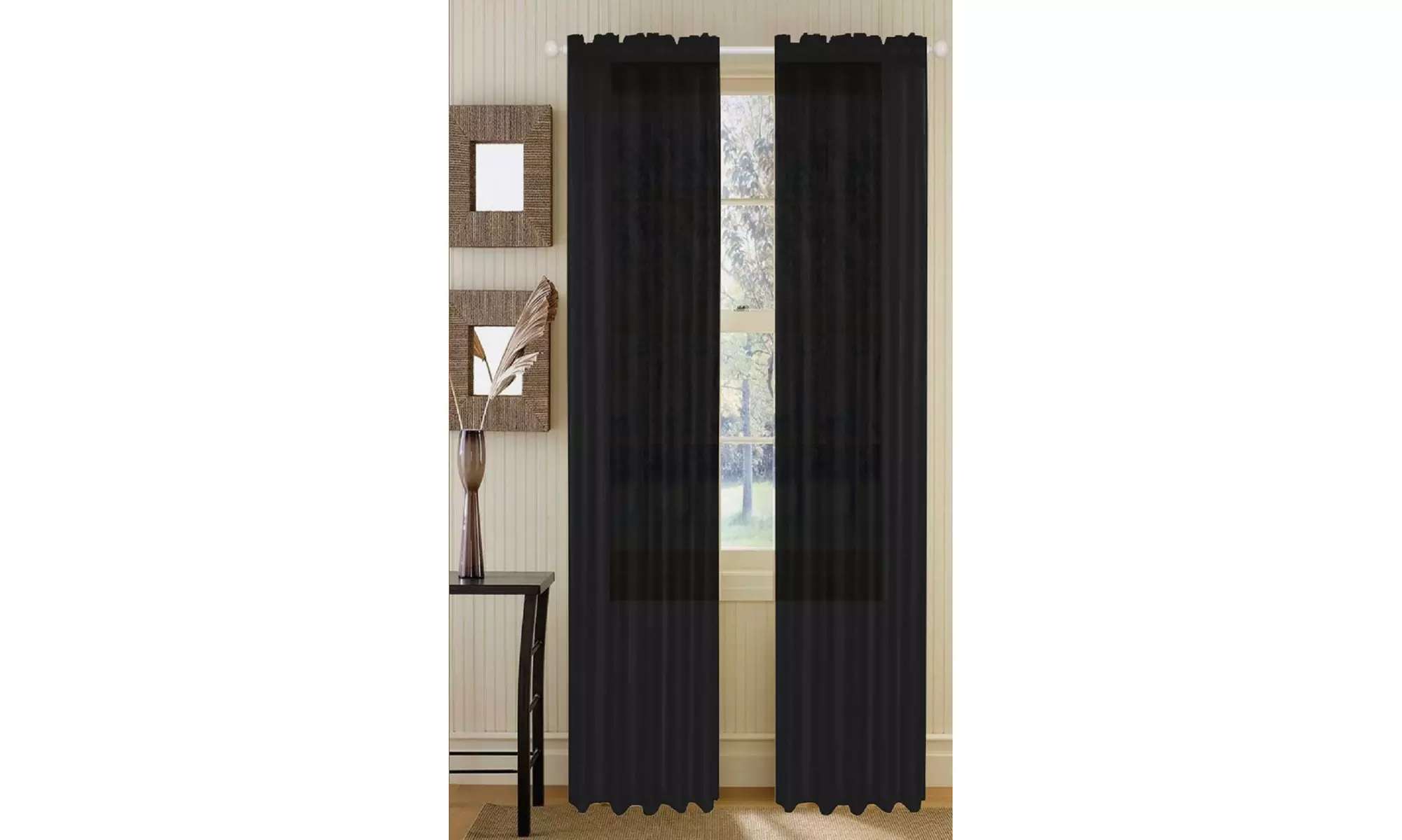 Dayton Collection: Sheer Rod Pocket Curtain Panels (2-Pack)