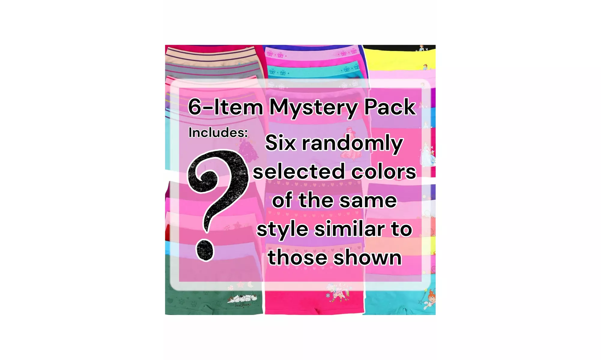 Girl's Pack Of 6 Or 12 Assorted Microfiber Boyshorts Underwear Panties - Primary Image