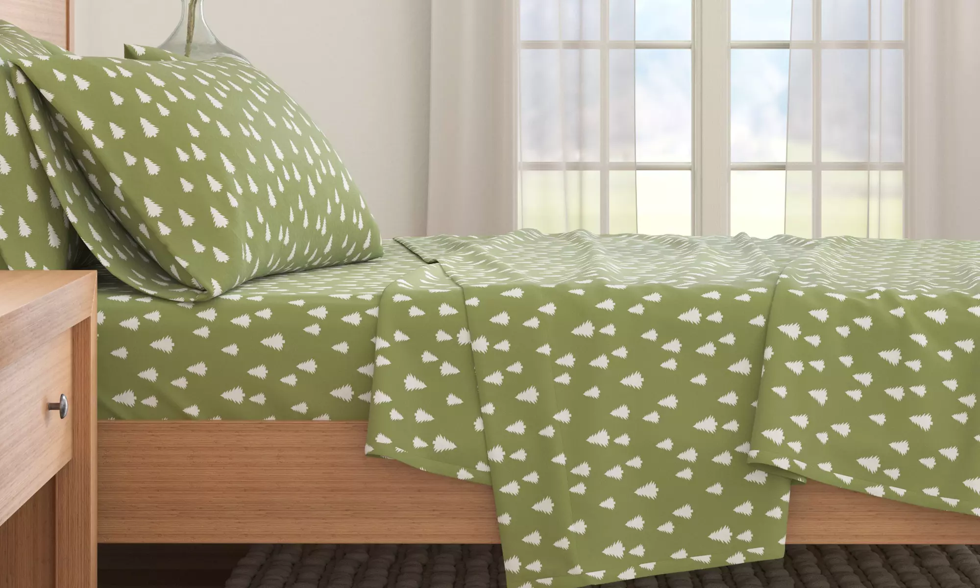 Nature Print Turkish Cotton Flannel Sheet Set