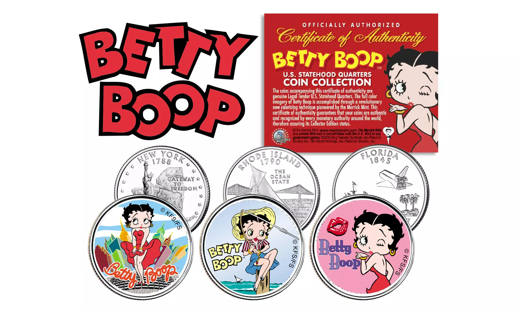 Betty Boop U.S. Quarters 3-Coin Set - Primary Image