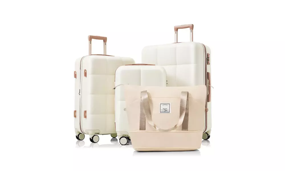 Luggage Sets ABS Durable Suitcase with Travel Bag Cup Holder