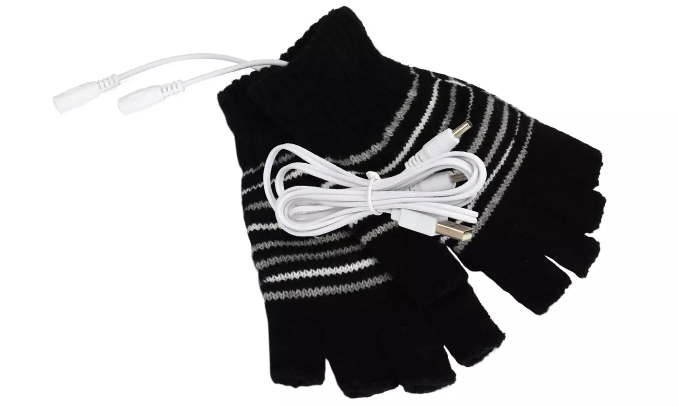 Winter Electric Heated Gloves Warmer USB half and Full Finger Mitten