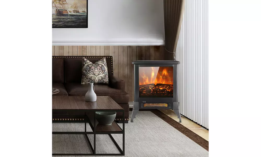 14 inch 1400w Freestanding Fireplace Fake Wood