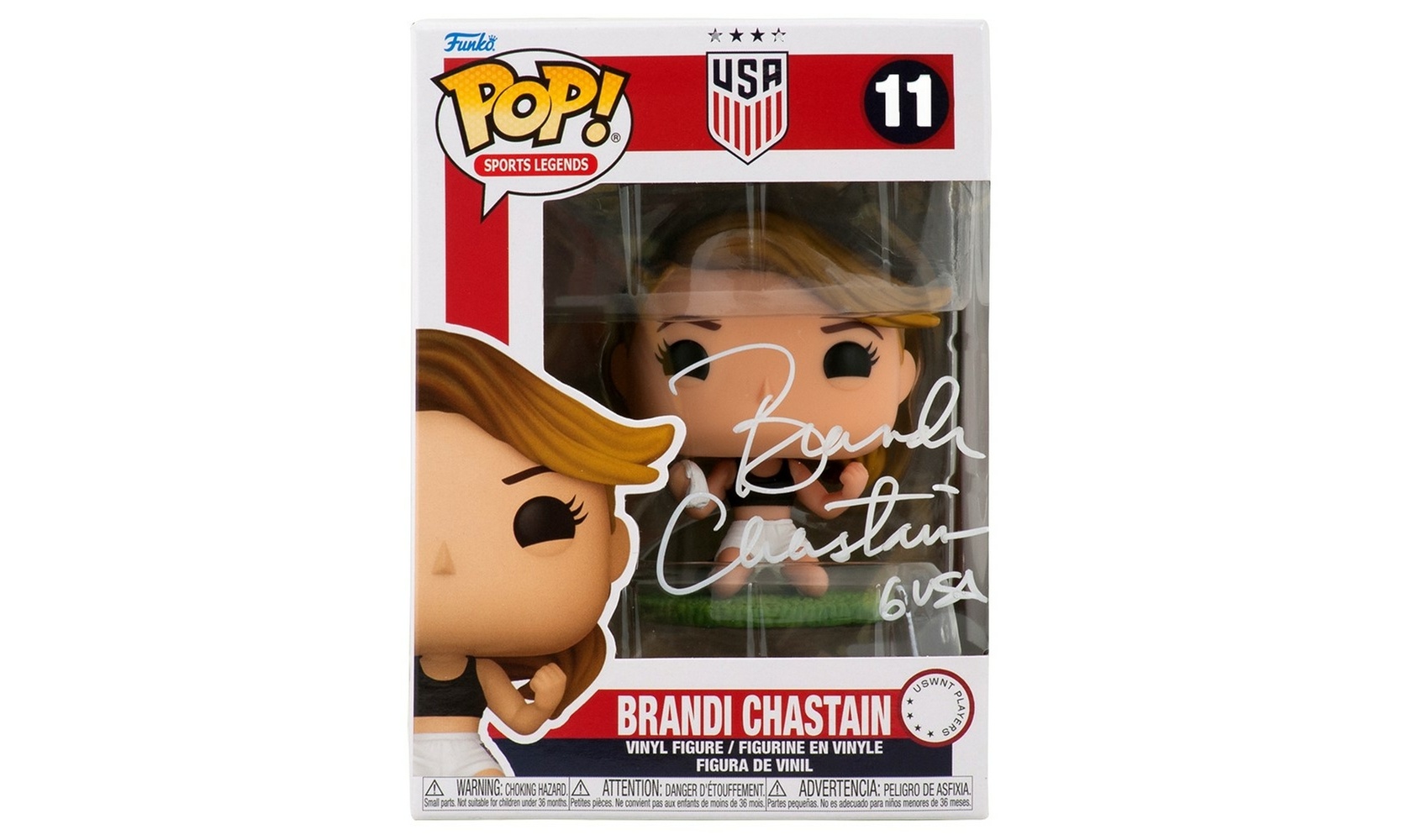 Brandi Chastain Signed USA Women's Soccer Funko Pop Doll #11 - (Schwartz COA)
