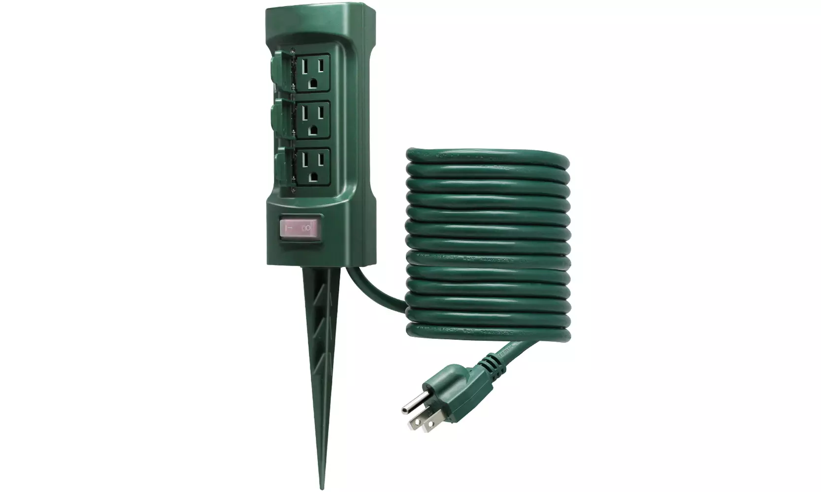 6-Outlet Outdoor Power Stake with 9 ft Extension Cord ETL Certified - Primary Image