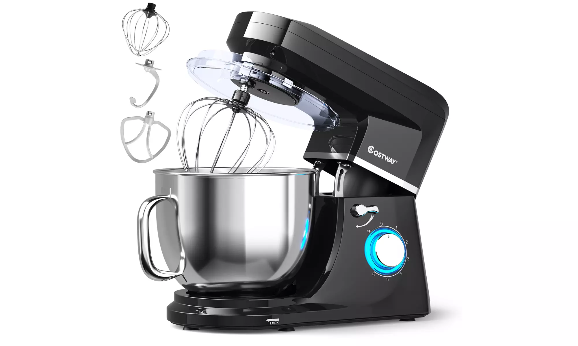 Costway 7.5 QT Tilt-Head Stand Mixer 6 Speed 660W with Dough Hook Beater - Primary Image