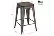 24inch Metal Bar Stools Counter Height Barstools Industrial Stackable Chairs - Second Medium