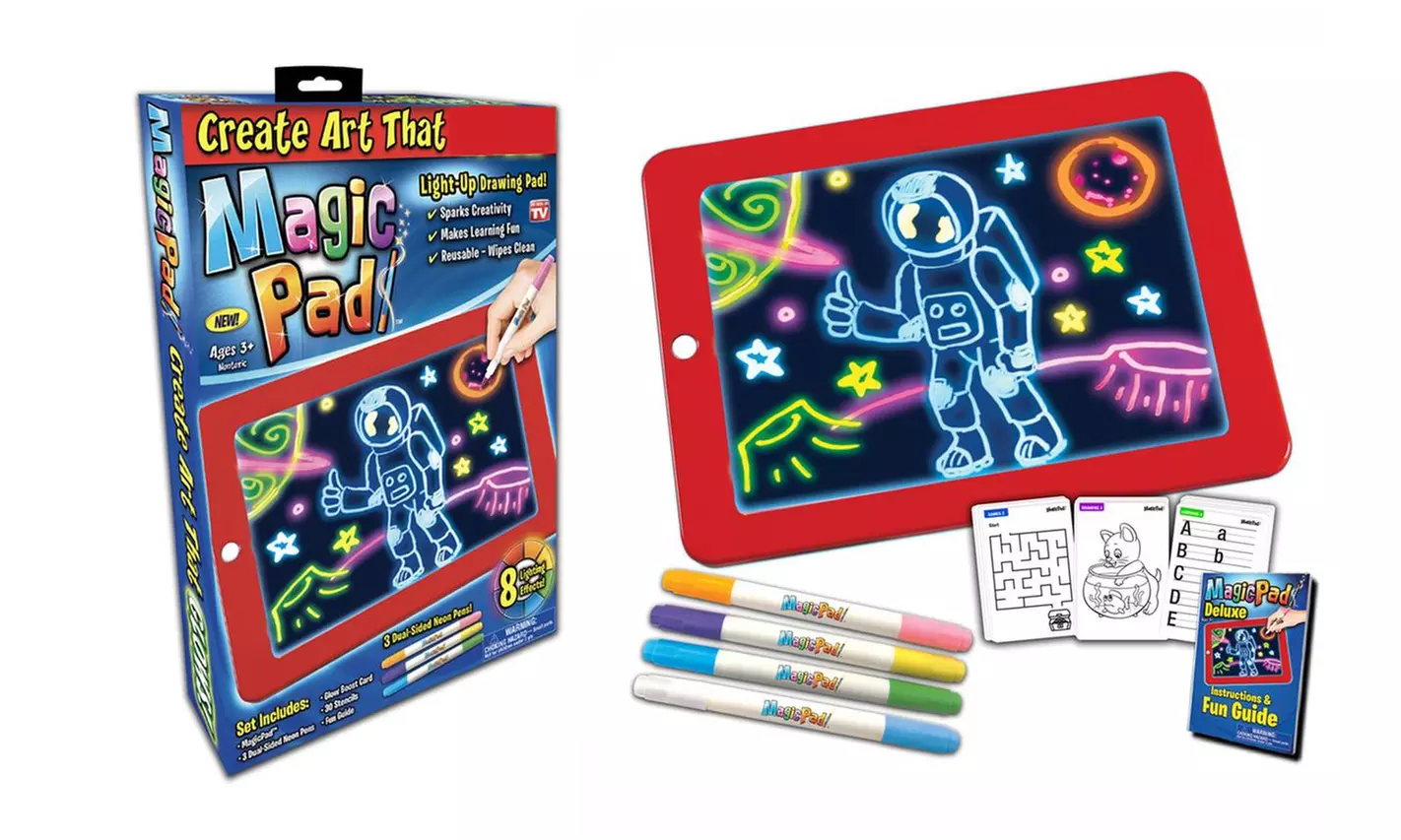 Magic Pad Light Up LED Board Draw Sketch Create Doodle Art Write Learning Tablet - Primary Image