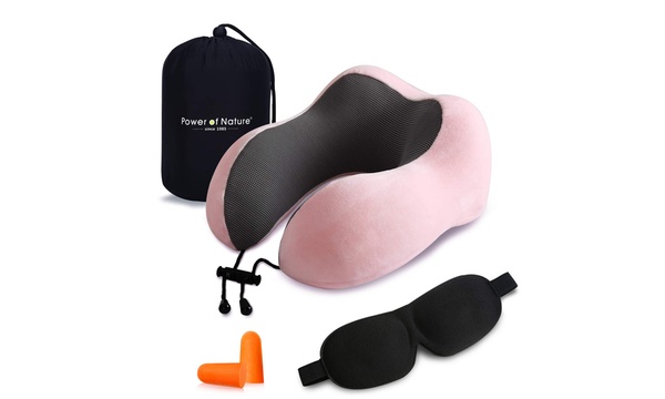 Pon Travel Pillow Luxury Memory Foam Neck Head Support Pillow