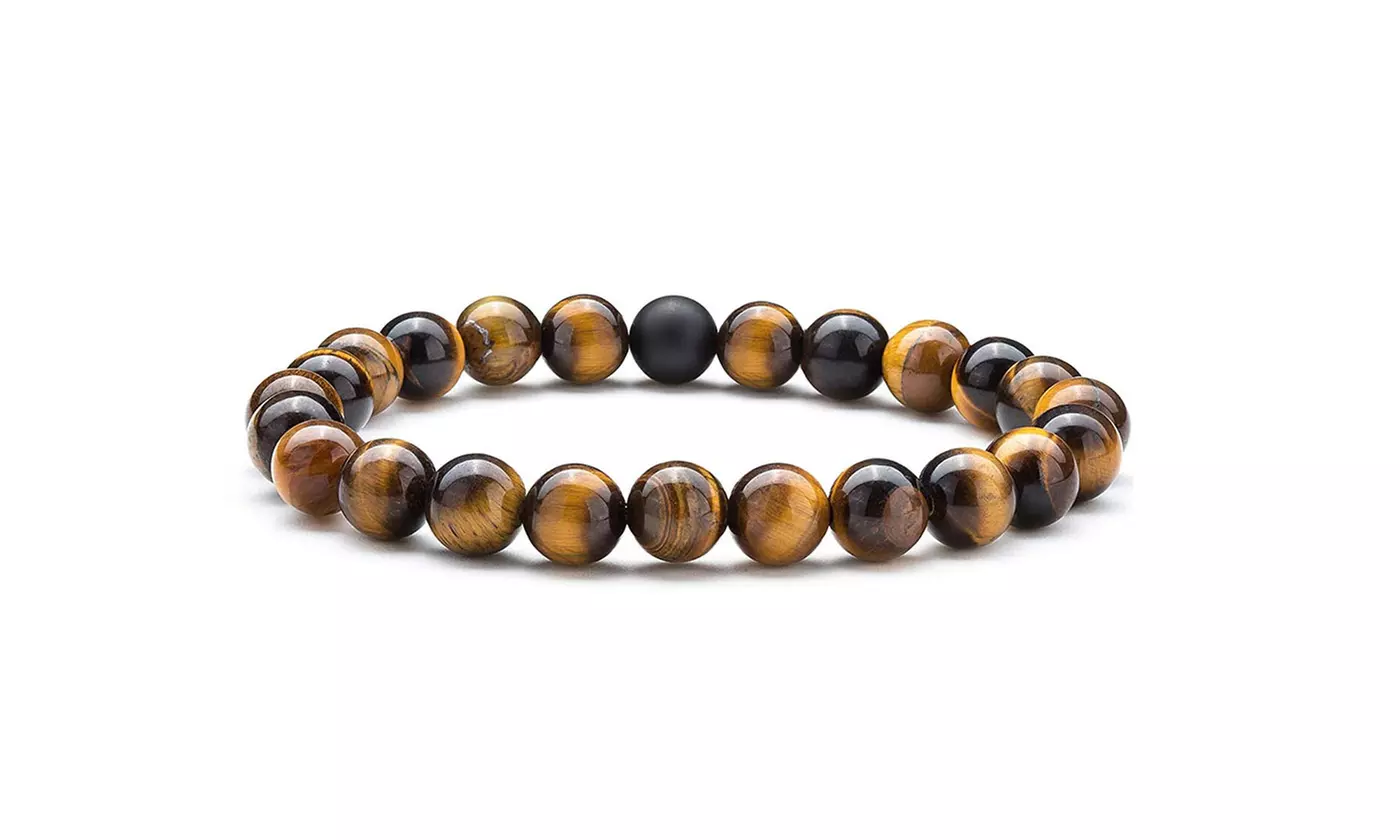 Men's Matte Natural Healing Stone Onyx Prayer Beads Bracelet - Second Medium