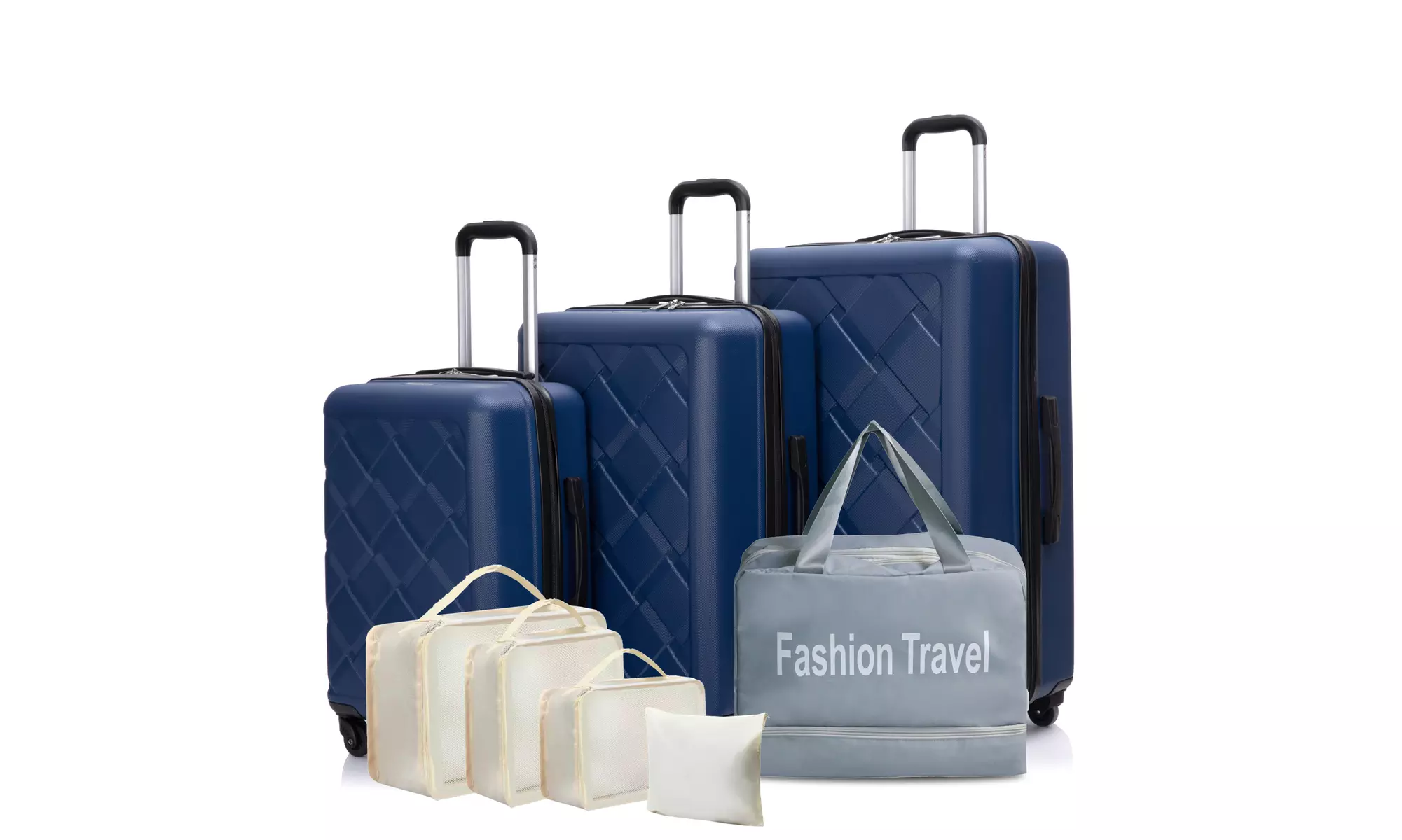 Eight-Piece Luggage Set with Spinner-Wheeled Hardshell Suitcases