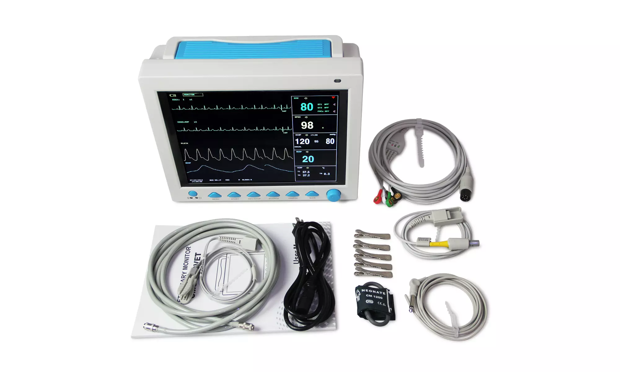 FDA Veterinary Patient Monitor ECG,NIBP,Spo2,Resp,Temp,PR for dog,cat - Primary Image