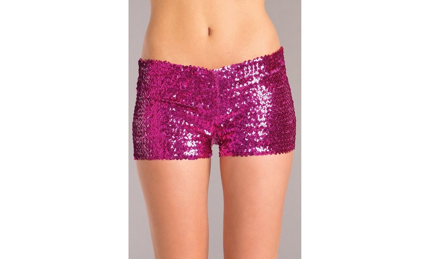 Be Wicked Bw1676hp M Sequin Booty Shorts Hot Pink Medium Groupon 7205