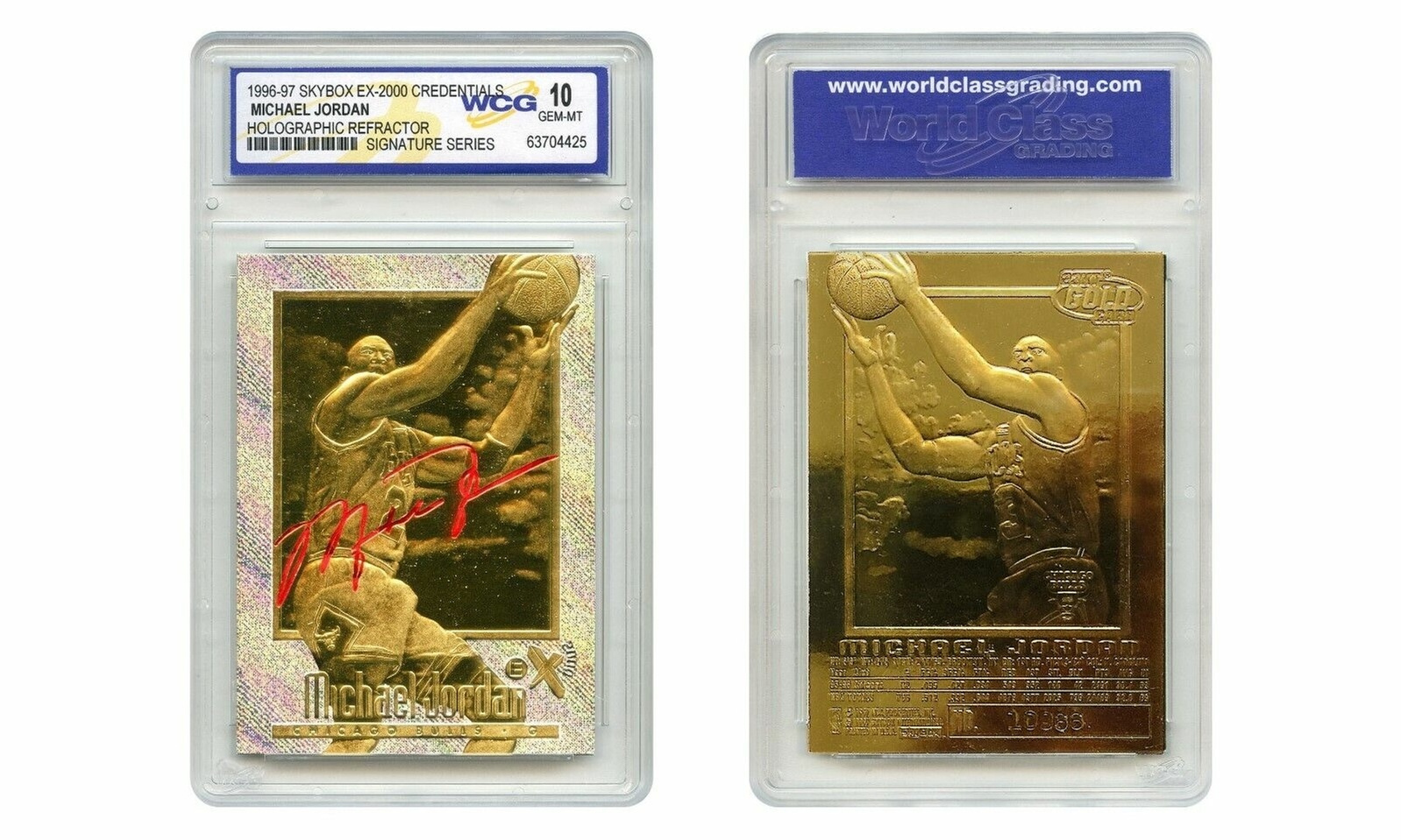 1996-97 Michael Jordan SKYBOX EX-2000 Credentials Prizm Refractor Signature GM10
