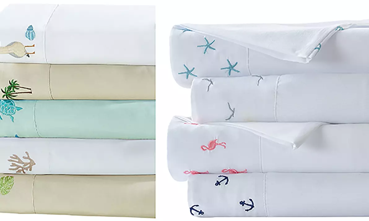 Coastal Dreams Embroidered 4-piece Sheet Set - Primary Image