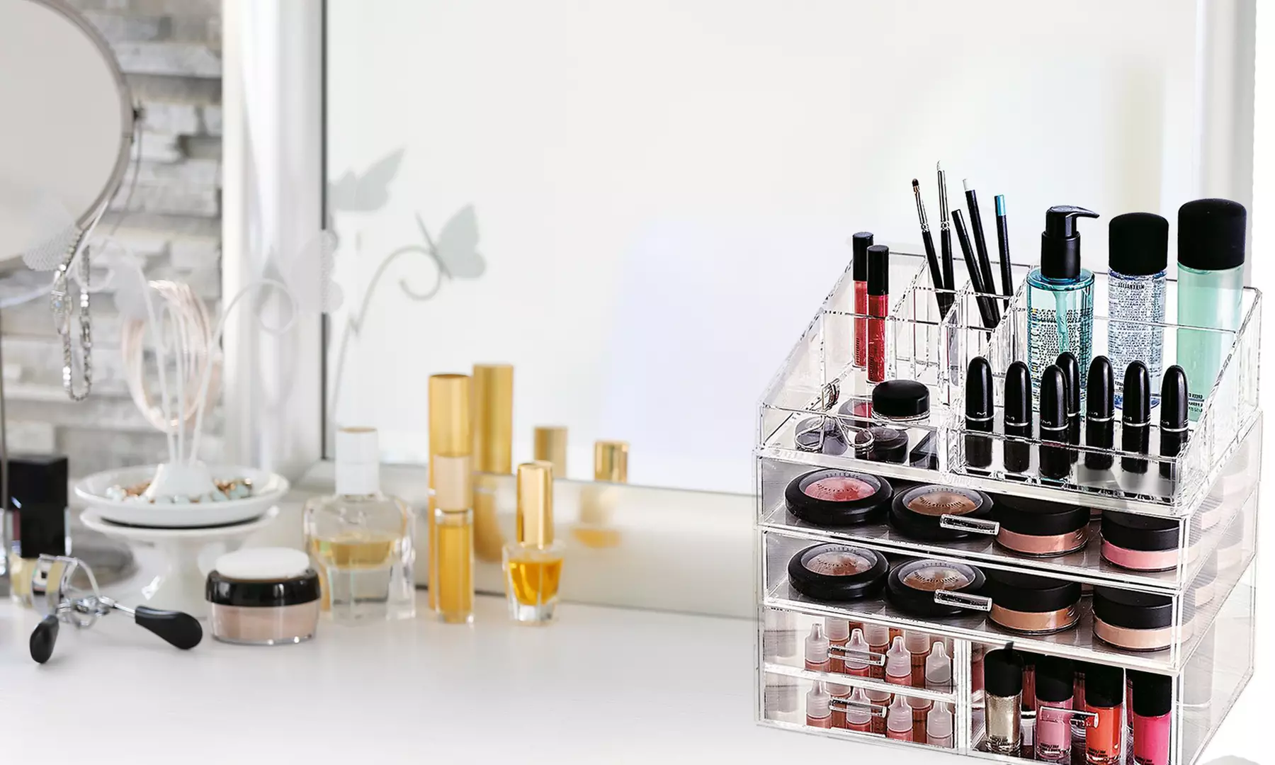 Clear Acrylic Makeup Jewelry Organizer and Storage Drawers - Second Medium