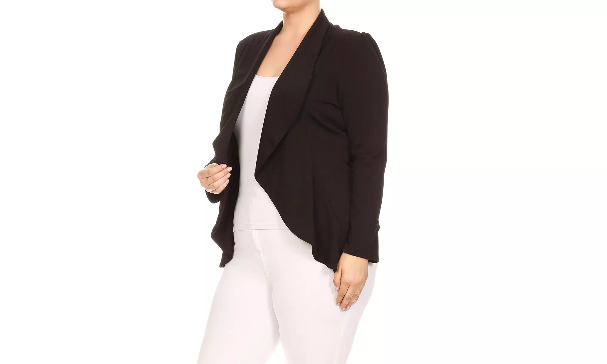 Women's Solid Plus Size Long Sleeves Blazer Jacket