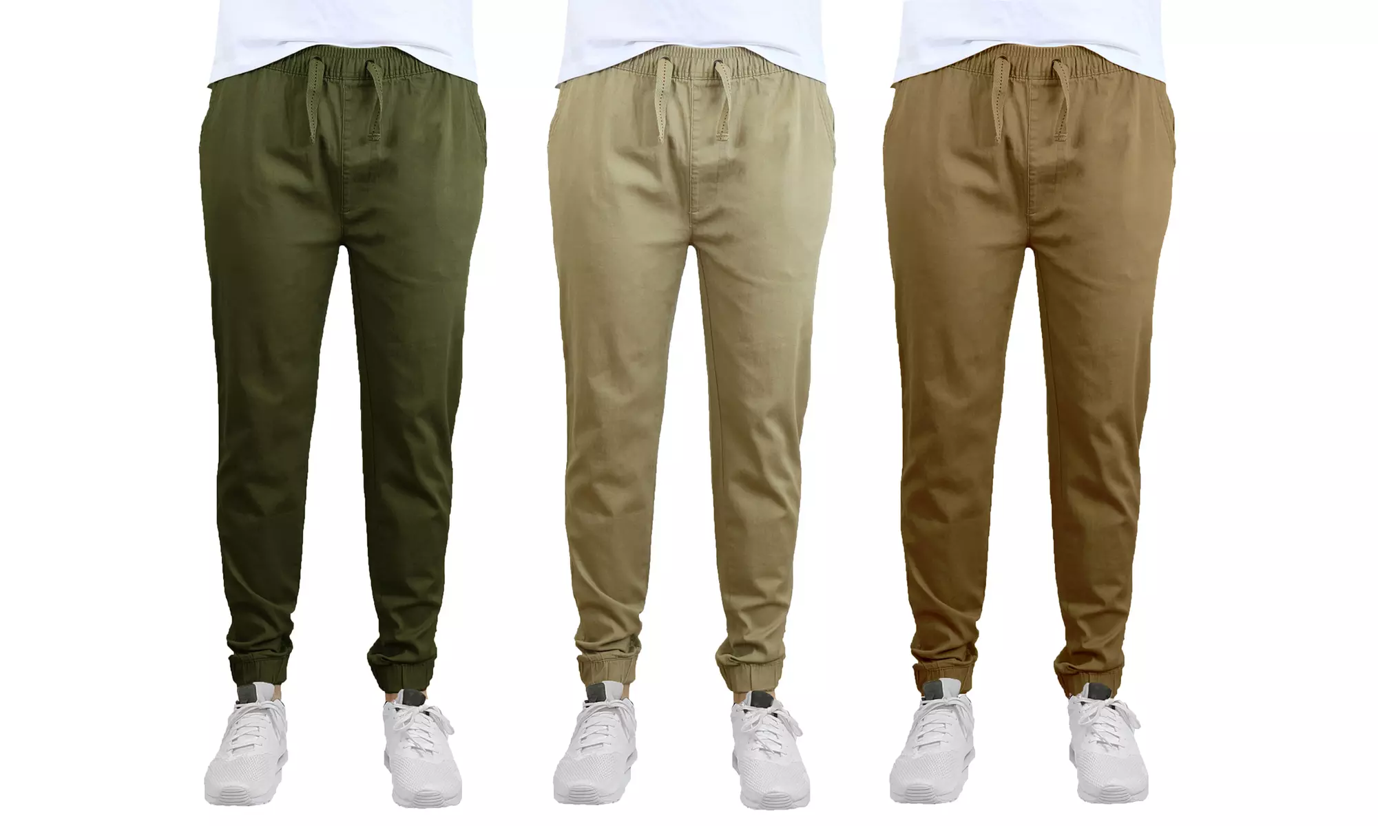 3-Pack Galaxy By Harvic Men's Slim-Fit Stretch Twill Joggers (S-2XL)