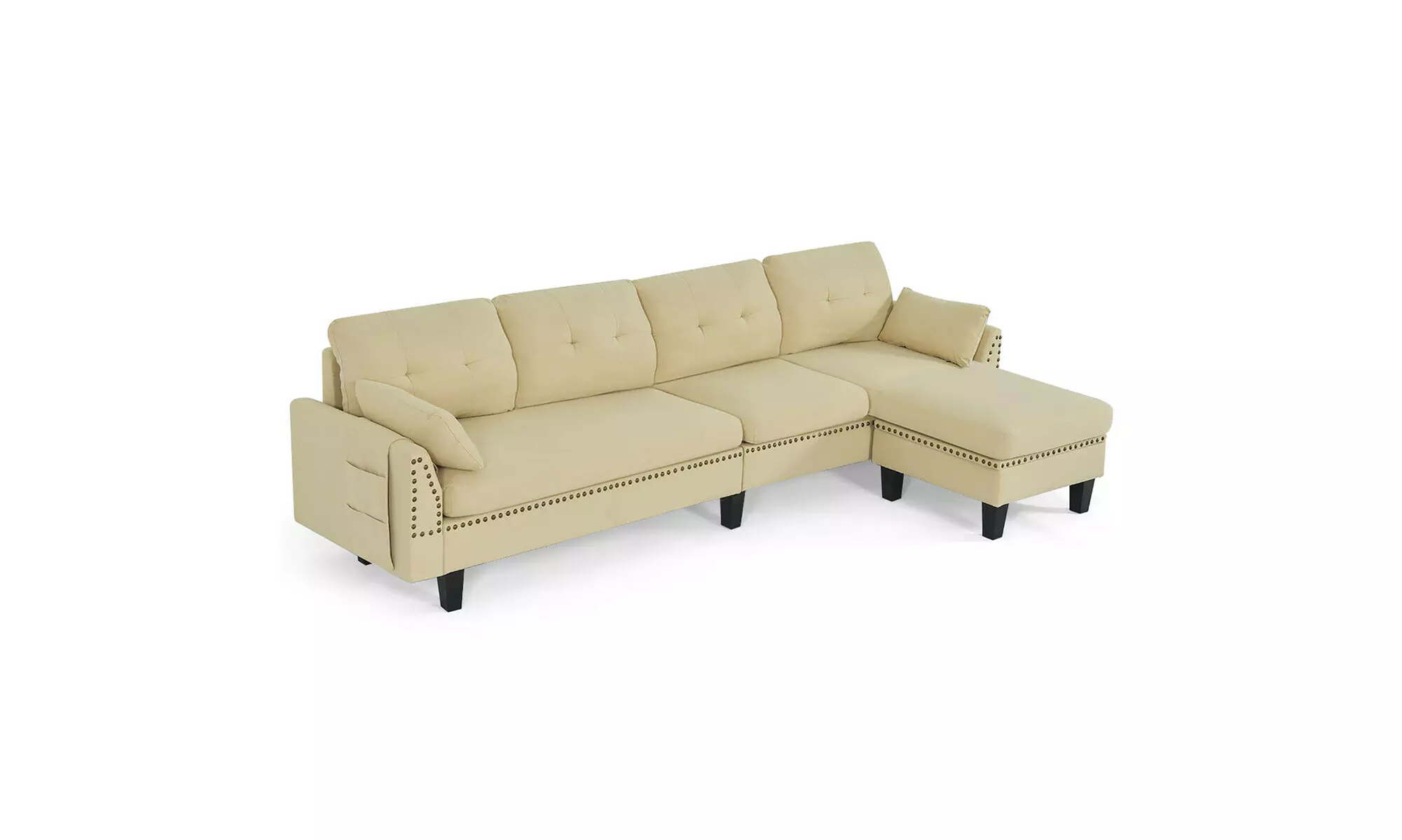 Costway Convertible Sectional Sofa Couch 4-Seat L-Shaped Couch - Primary Image