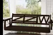 Three Person Wooden Porch Swing Chair with Hanging Chains &  Cupholders - Second Medium