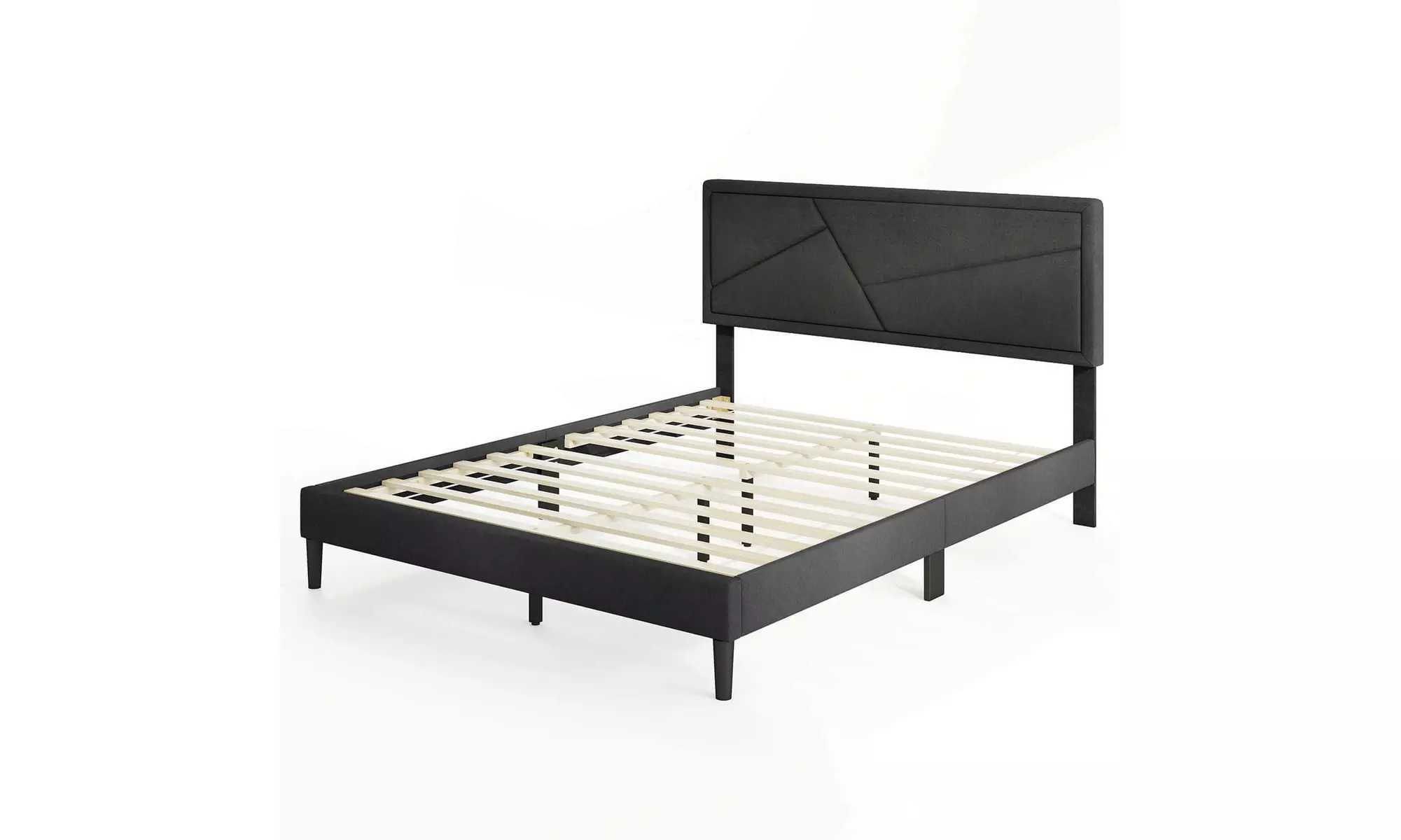 Costway Bed Frame with High Headboard and Wooden Slats