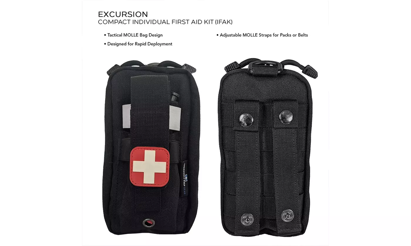 Field First Aid Kit (IFAK) 44 Piece Compact Personal First Aid Kit Camping - Second Medium