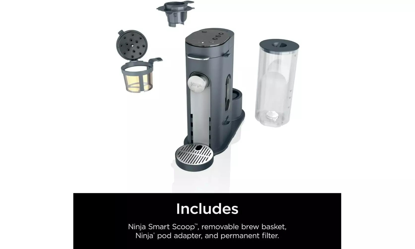 Refurbished Ninja PB040 Pods & Grounds Coffee Maker, 4 Brew Styles