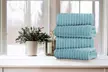 Bibb Home 4 Pack Ribbed Egyptian Cotton Bath Towel Set - Second Medium