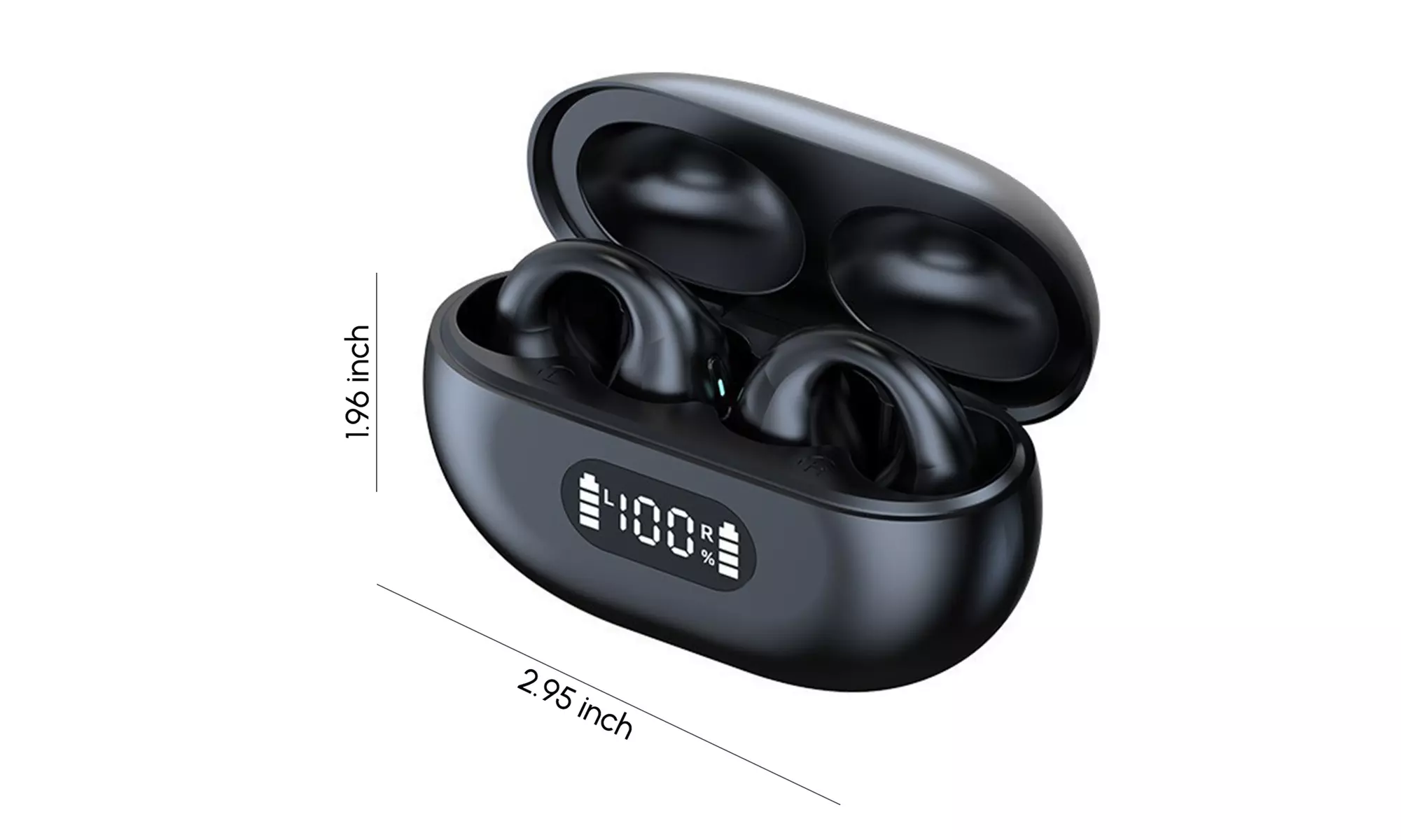 Wireless Ear Clip Bone Conduction Earbuds Bluetooth Waterproof Sport Earphones