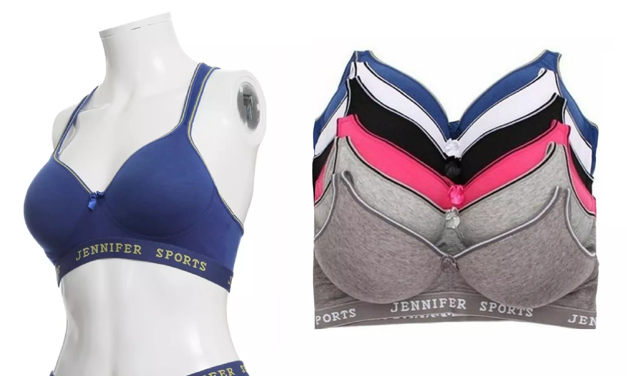 6 Pack Racerback & Full Coverage Sports Bra (34D-44D) - Primary Image