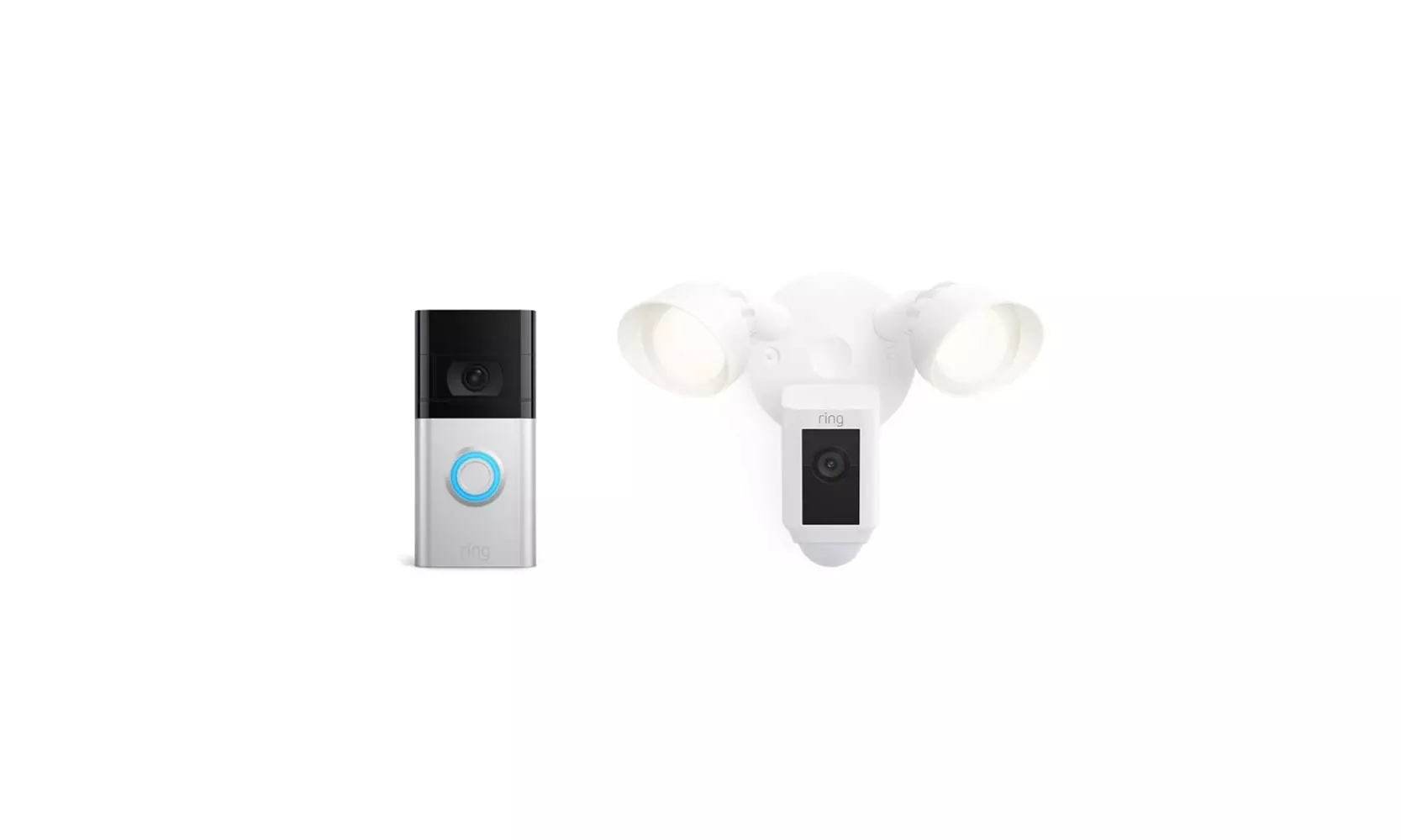 Ring Doorbell 4 (2021) with Floodlight Cam Wired Plus 1080p Security Camera - Primary Image