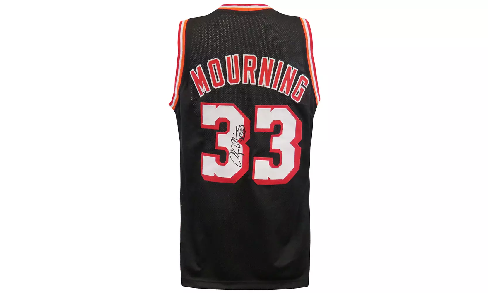 Alonzo Mourning Signed Black Throwback Custom Basketball Jersey - Primary Image