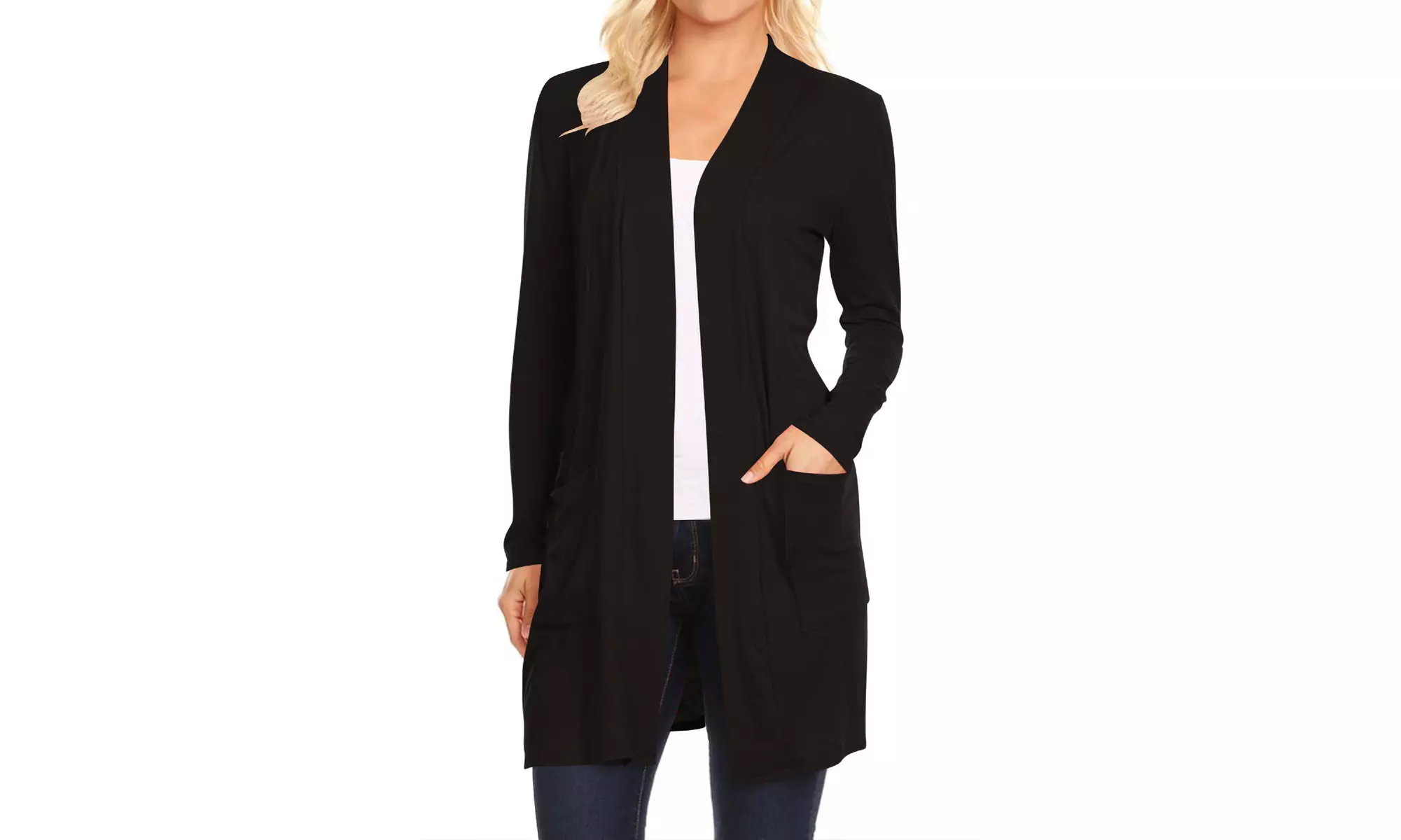 Women's Casual Long Sleeve Solid Open Cardigan