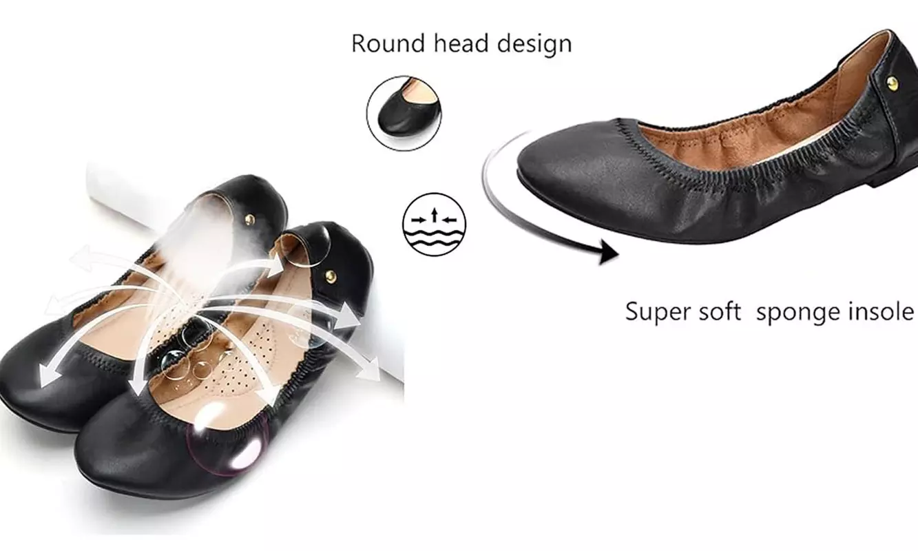 Women Commuter Shoes Foldable Ballerina Flats