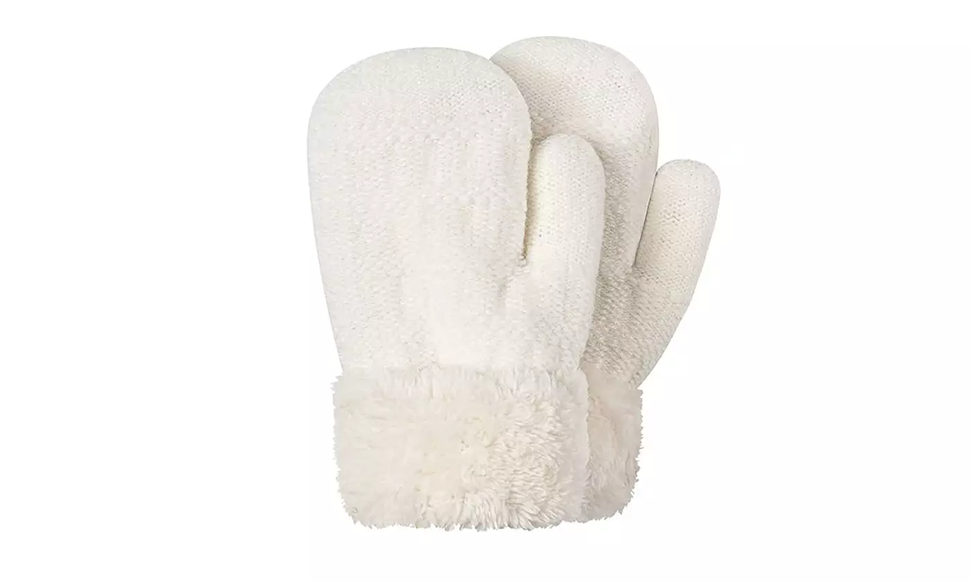 Winter Warm Fleece Lined Thick Thermal Mittens Gloves for Baby Kids