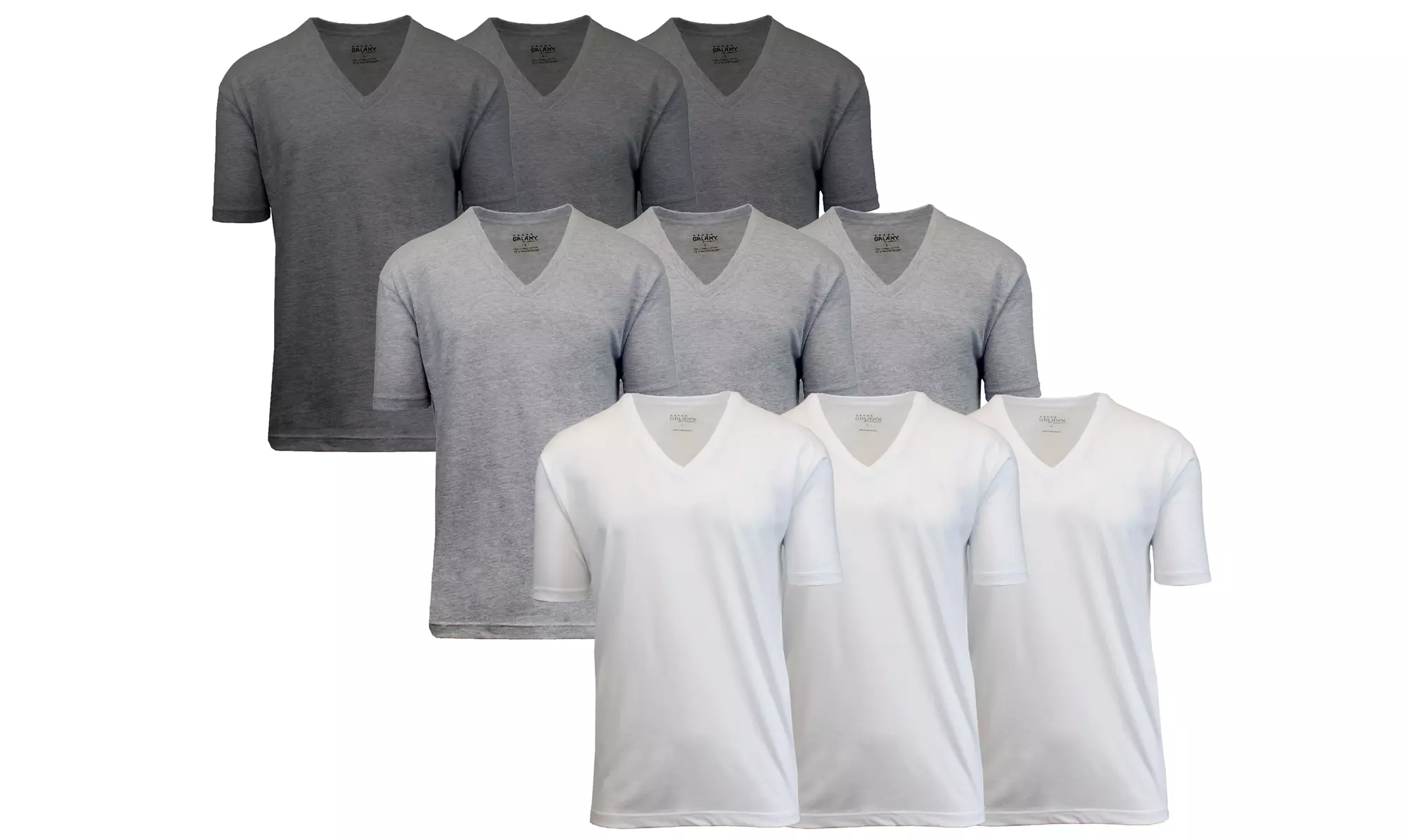 9-Pack Men's Galaxy By Harvic Short Sleeve Egyptian Cotton Tees (S-2XL)