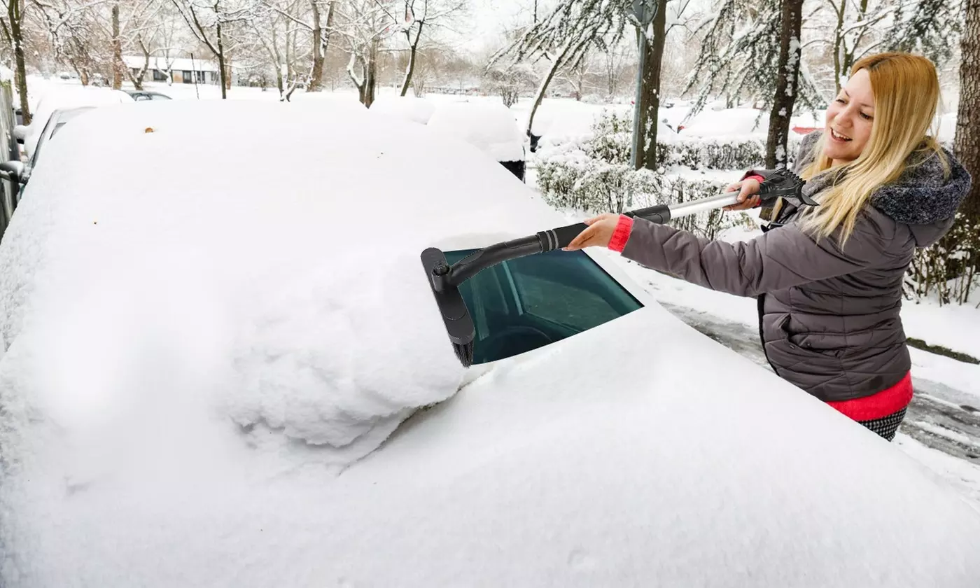 iMounTEK Extendable Snow Brush and Ice Scraper with Pivoting Head