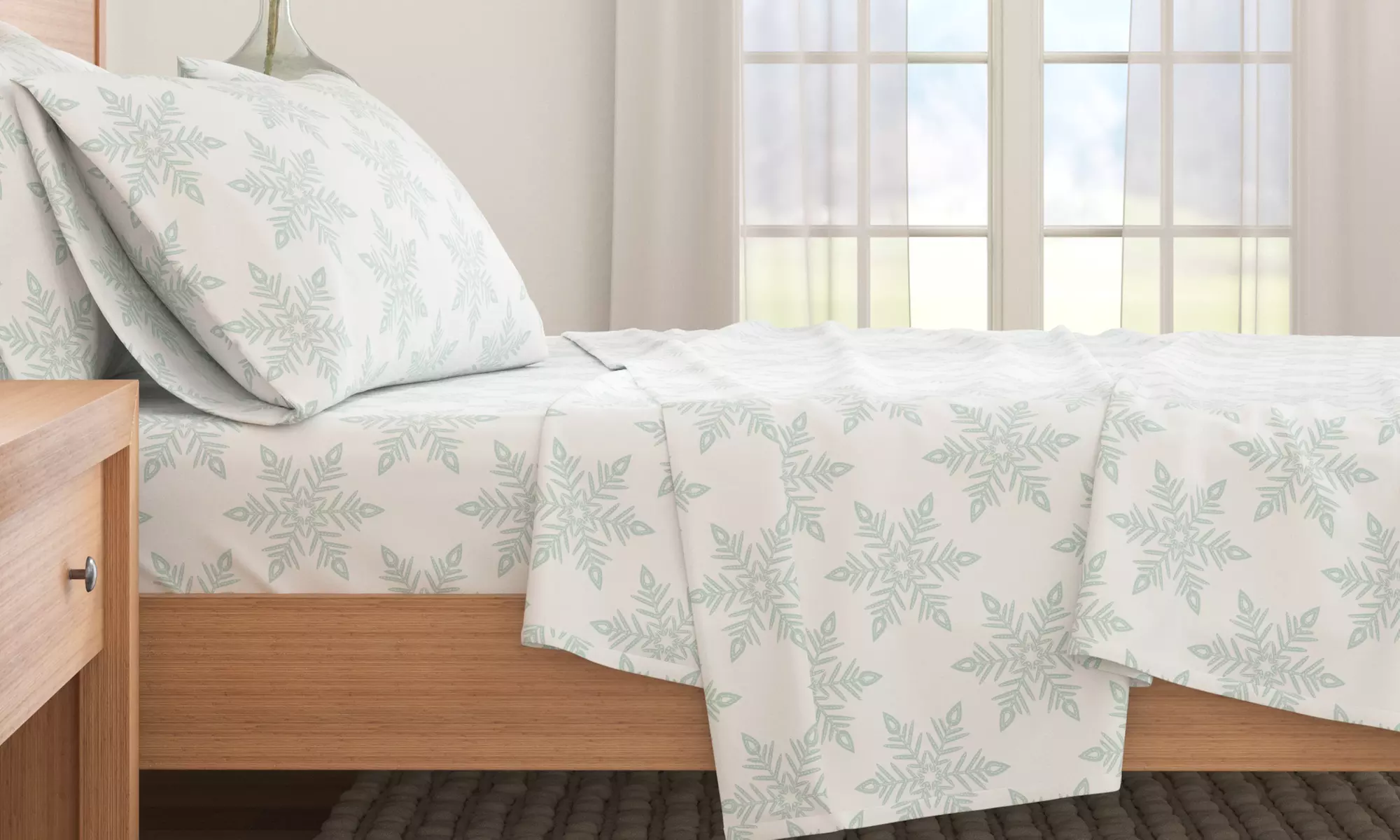 Turkish Cotton Winter-Theme Flannel Sheets Set
