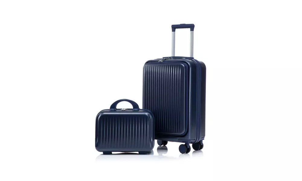 Lightweight 2-Piece Hardside Set with Carryon Front Pocket & USB Port