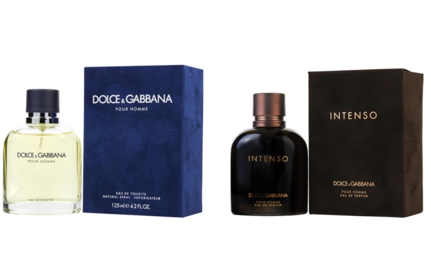 Image 1: Dolce & Gabbana Pour Homme and Intense Eau De Parfum Spray for Men 4.2 Fl. Oz.