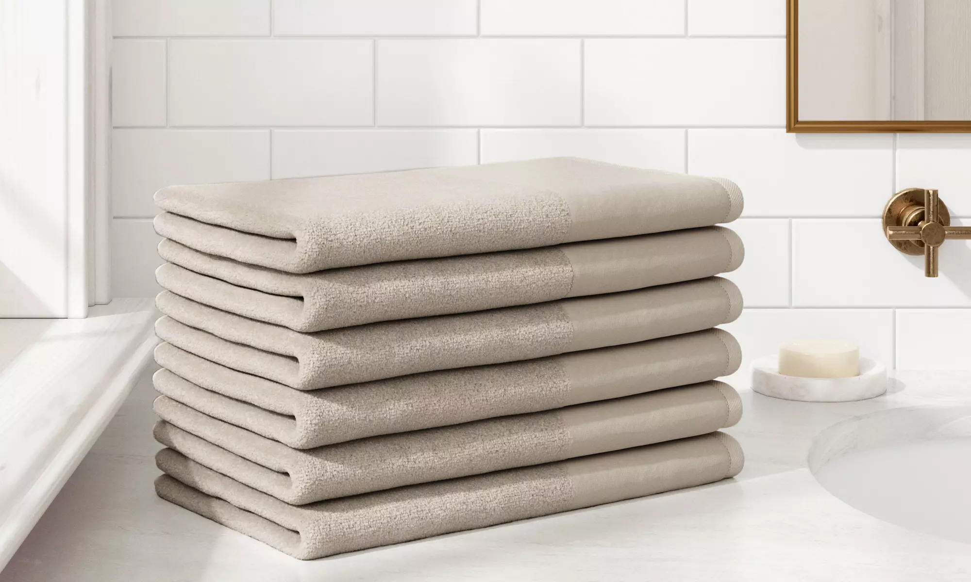 Ultra-Soft Cotton Linen-Like Border Towels