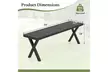 Costway 54 Inch Patio Metal Bench with Slatted Seat and X Legs Backless Loveseat - Second Medium